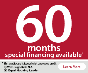 60 months special financing available for wells fargo 