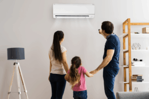 Family Enjoying a Cool AC